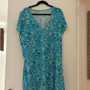 Lilly Pulitzer Cody T shirt Dress V neck size XXL